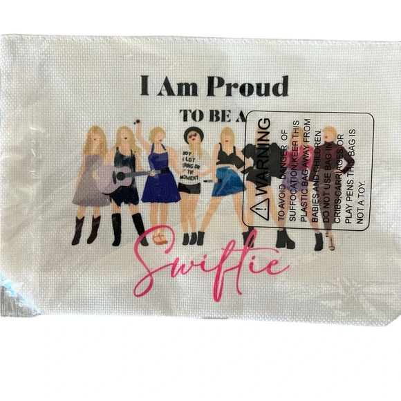 TAYLOR SWIFT SWIFTIE ERAS TORTURED POETS 1989 LOVER RED MERCH TOTE MAKE UP BAG - Picture 5 of 5